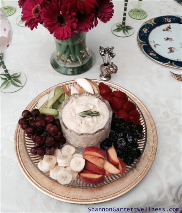 Apricot Fruit Dip with fresh fruit